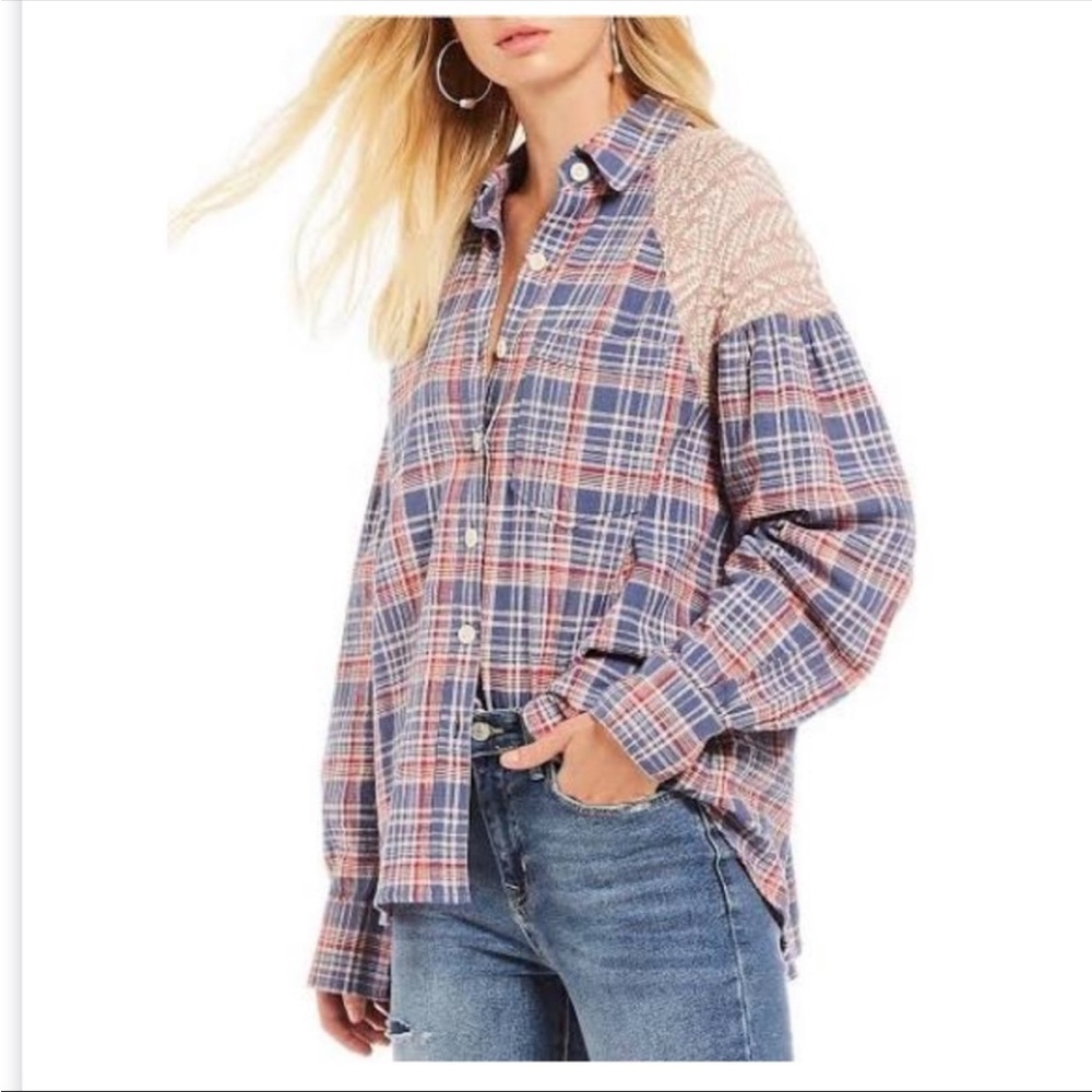 Free people mixed media Plaid - Picture 2 of 3
